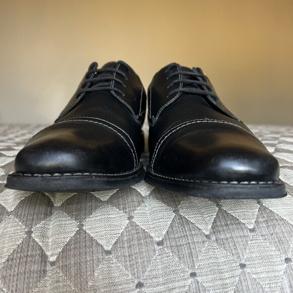 Sandro Moscoloni Black Leather Cap Toe Oxford Lace up Shoes Men’s Size US 13 M - Picture 10 of 16